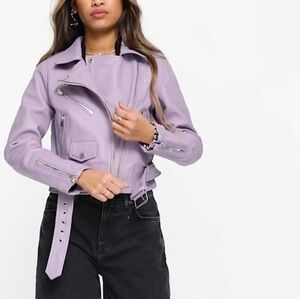 Bolongaro Trevor leather jacket in lilac